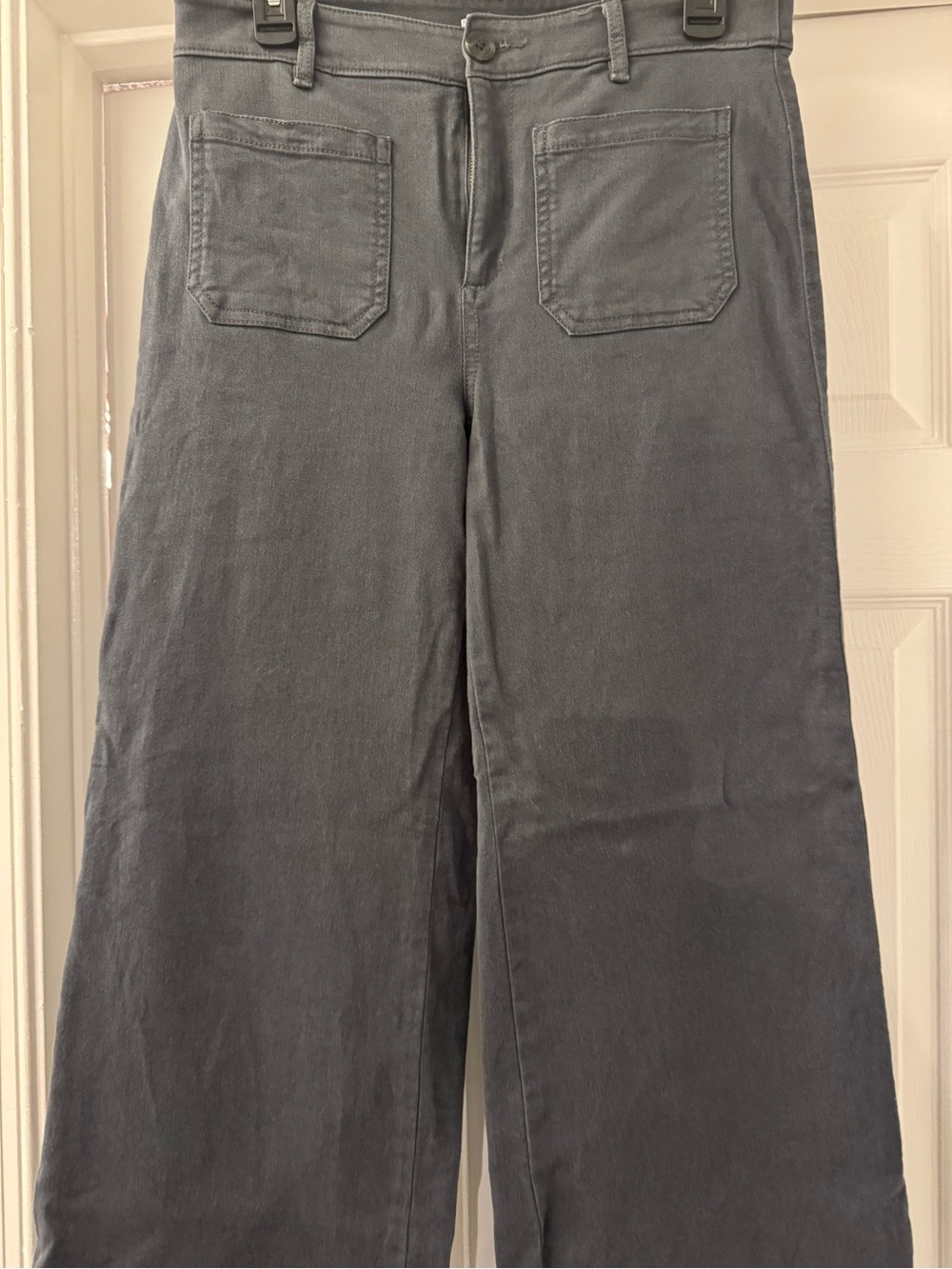 Loft High Wasted Wide Leg Gray Denim Pants Size 4